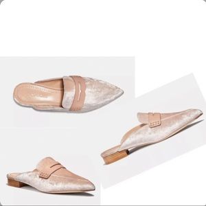 Coach Nova Pink Velvet Leather Slip On Mules Like New Size 5